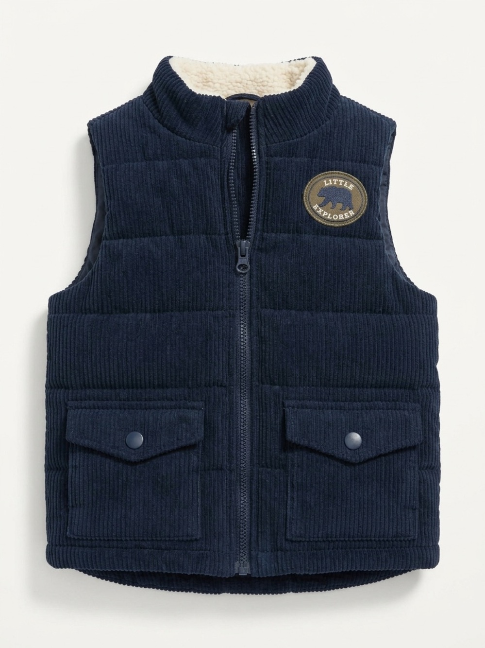 Max & Marcus Little Explorer Navy Corduroy Puffer Vest Size 3
